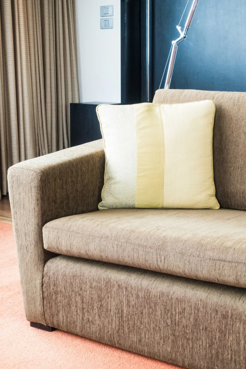 couch with yellow cushion large